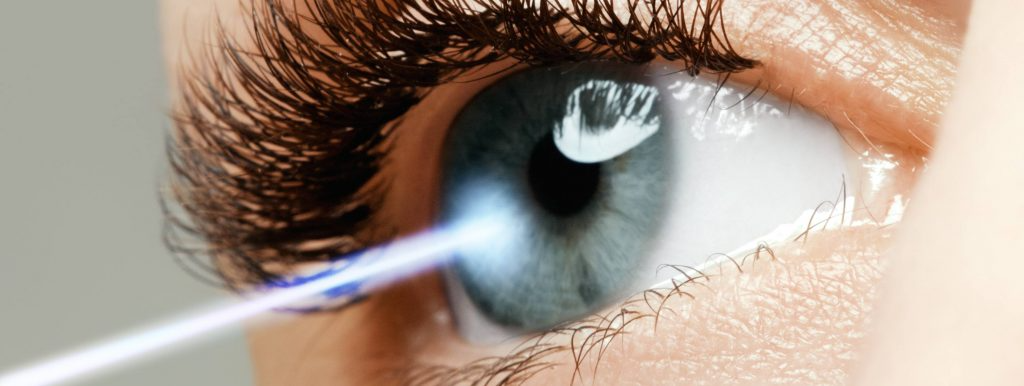 closeup of person's blue eye