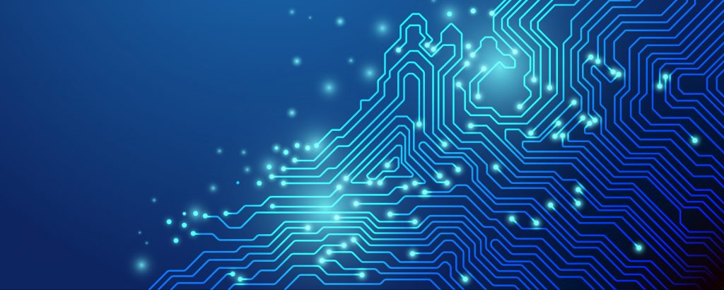 blue circuit board graphic