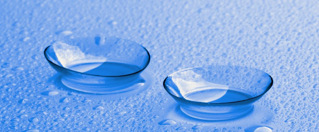 wet contacts sitting on surface