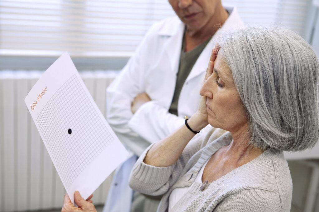 elderly patient woman having eye care treatment