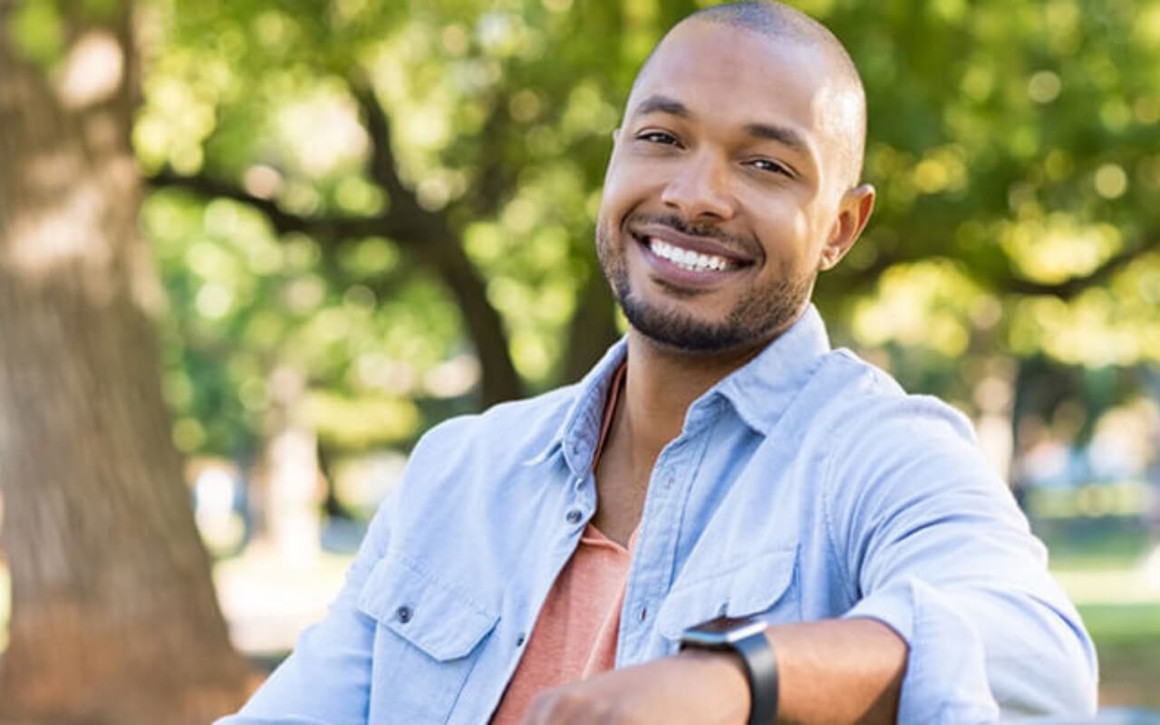 Smiling man after lasik surgery