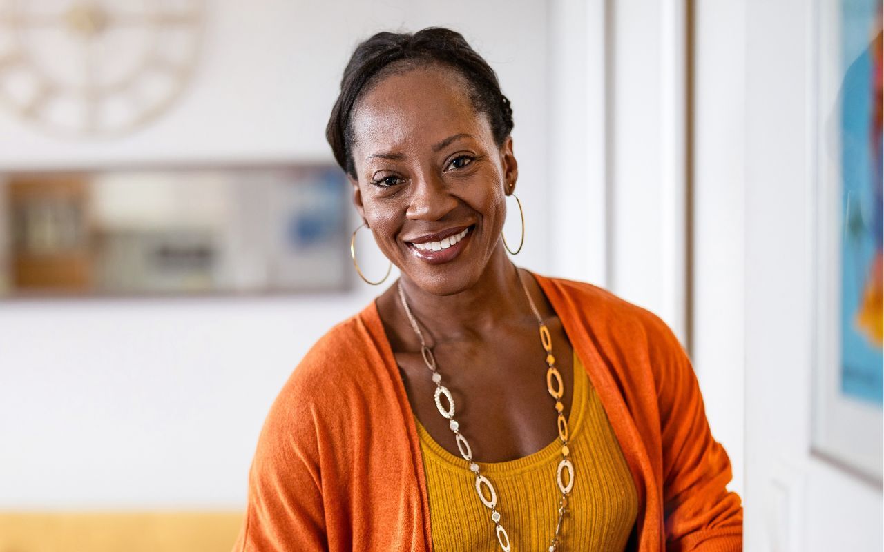 woman happy with pterygium treatment