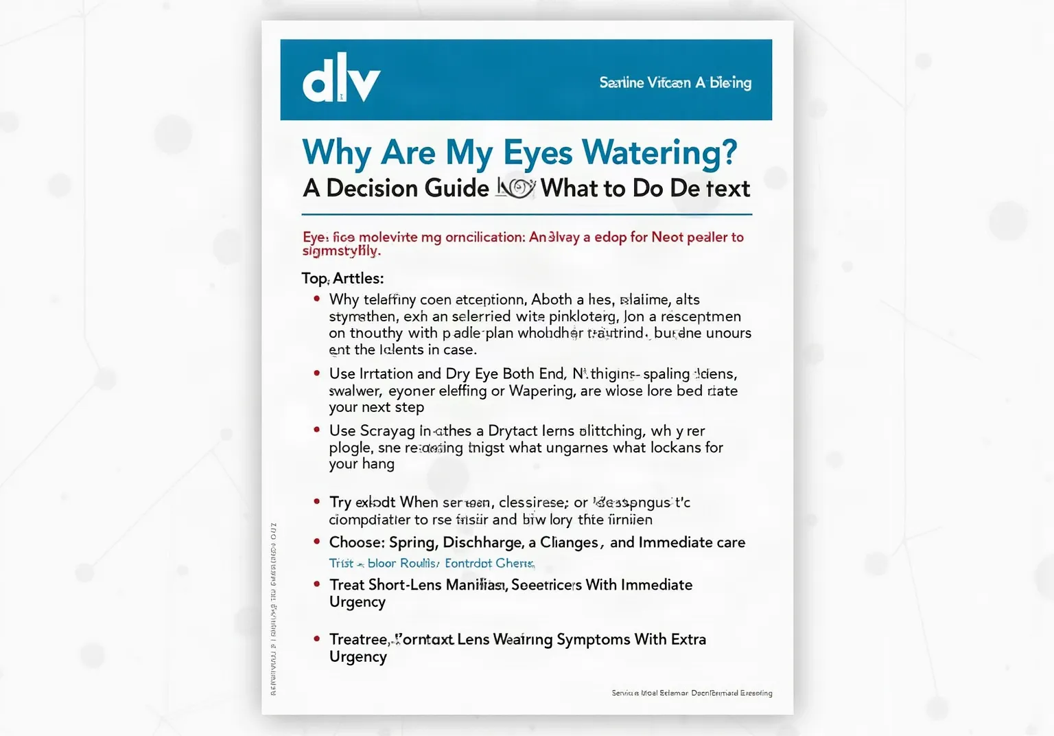 ¿Por qué me lloran los ojos? Una guía para decidir qué hacer a continuación. Why Are My Eyes Watering? A Decision Guide for What to Do Next